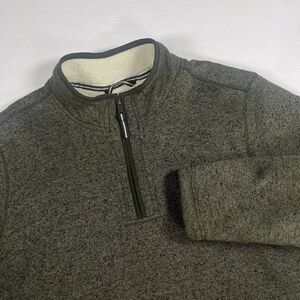 ORVIS Men's XXL 1/4 Zip Sherpa Lined Fleece Pullover Jacket Green Sweater 2XL